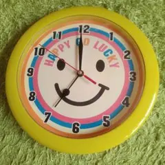 スマイリーフェイス 掛時計 イエロー