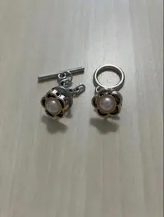 スタッドピアス3点セット フラワーデザイン パール付き