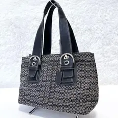 COACHコーチ SOHOソーホー トートバッグ シグネチャー キャンバス 黒