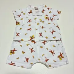 [美品]petit main おさるのジョージ セットアップ 総柄 70cm