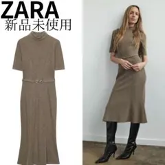 ZARA ソフトベルト付きワンピース S