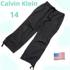 Y2K【Calvin Klein 】カーゴパンツ　くすんだ黒　縛り紐　XL 薄手