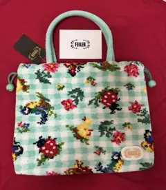 フェイラー　ハイジチェック　手つき巾着 ハピネスミント　新品未使用のサムネイル
