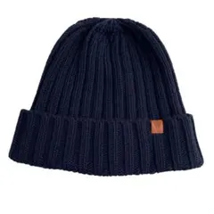 kaorinomori カオリノモリ 日本製 ニットキャップ ネイビー レザー