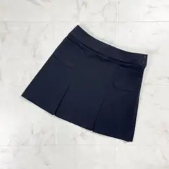 美品 フォクシーニューヨーク ボックスプリーツスカート 黒 サイズ40*KD2