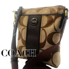 ★美品 COACH コーチ シグネチャー ショルダーバッグ サコッシュ