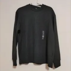 ユニクロ　ソフトニットフリース クルーネックT　ダークグレイ　Mサイズ