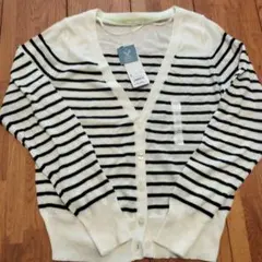 GU UVカットボーダー Vネック カーディガン　タグ付き