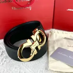 付属品完備 Salvatore Ferragamo 黒 レザーベルト