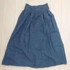 【美品】GU デニムブルー ロングスカート S