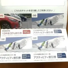 日本駐車場開発　株主優待券　紙チケット　アクティビティ割引券　駐車場割引券