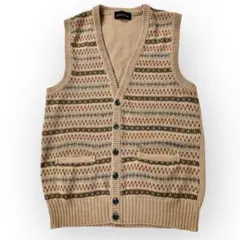 Estatedi Rossa ベージュ ノルディック柄 ベスト