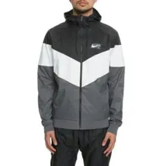 美品　NIKE ナイキ ビッグスウォッシュ ナイロンジャケット 黒 白 灰