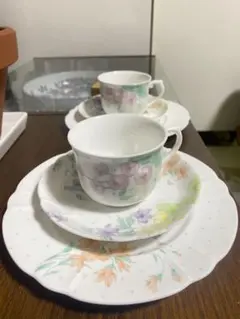 花柄ティーカップ・ソーサーお皿セット6点
