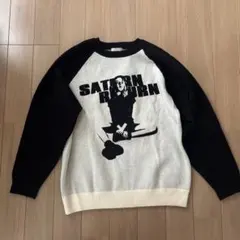 who's who gallery 長袖ニット セーター ラグラン y2k 白黒