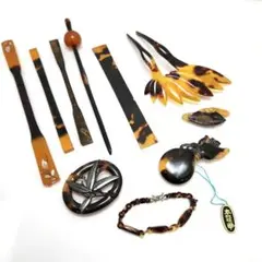 専用Y3482-3 本鼈甲 簪・帯留 和装小物 10点セット