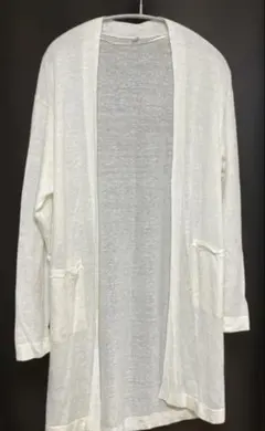 ユニクロ リネンブレンド ロングカーディガン L 白