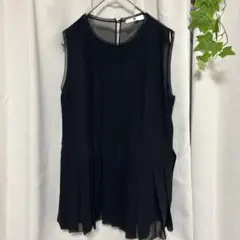 PAUL SMITH ポールスミス デザイン プリーツ ノースリーブ ブラウス