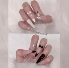 «Ｎｏ.2»ネイルチップ ロングネイル キルティングネイル ワンホンネイル