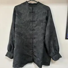 HARE ジャガード チャイナ ブラウス ハレ トップス シャツ ブラック 黒