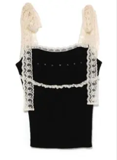 新品正規品】andmary Lil lace knit tops black - メルカリ