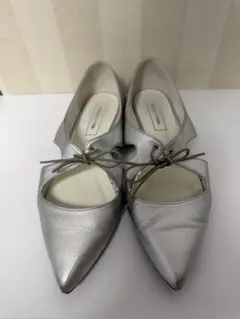 Odette e Odile フラットシューズ シルバー レースアップ　23㎝