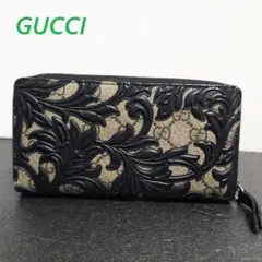 GUCCI アラベスク GGスプリーム 長財布 黒 グッチ 財布 410102 - メルカリ