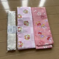 着付け小物3点セット 花柄 チェック柄