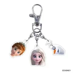 トリオアクリルキーホルダー　ディズニー　プリンセス　ベル　オラフ　エルサ　アナ雪