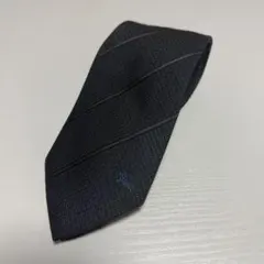 BURBERRY シルク ネクタイ 黒 ロゴ刺繍のサムネイル