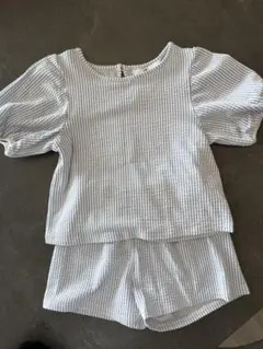 H&M ストライプ 半袖トップスとショートパンツセット 6-7歳