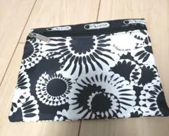 LeSportsac フラワーパターン ポーチ 約25cm x 18cm