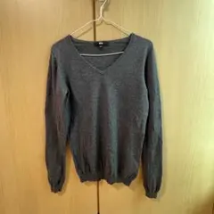 UNIQLO ユニクロ ニット セーター ブラック Vネック カシミヤ 綿 L