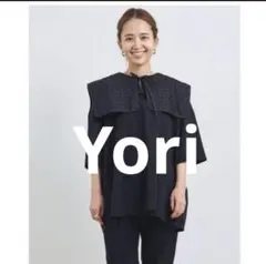 yori フロッキードット丸襟Tee ネイビー - メルカリ