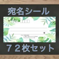 【差出人欄印字無料】宛名シール モンステラ柄 72枚 即購入OKのサムネイル