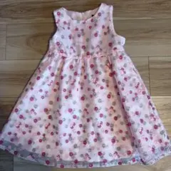 BeBe 花柄刺繍 ノースリーブワンピース 110