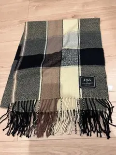 ジルバイジルスチュアート　マフラー　アクリル　チェック　ダークカラー　大判