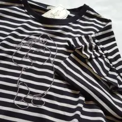 新品　SM2 ☆ブラック／くまのプーさん/肩フリルボーダーカットソー