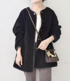 shipsボアコート！ブラック⭐︎クリーニング済み！