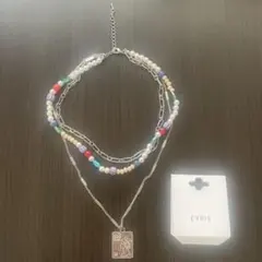 EVRIS カラフルビーズ シルバー ネックレス