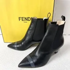 美品　フェンディ　ショートブーツ　サイドゴア　レザー　ロゴ　黒　約22.5cm 楽天市場】FENDI フェンディ FENDI KIDS TRONCHETTO SHORT BOOTS