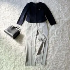 セレモニースーツ セットアップノーカラージャケット ママスーツ　フォーマル