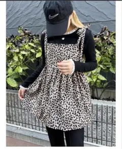 WC レオパード キャミワンピース レイヤード