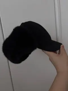 【最安】冬　キャップ　帽子　黒　ファー　おしゃれ