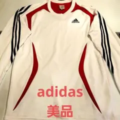 adidas 長袖シャツ ホワイト/レッド/ネイビーM