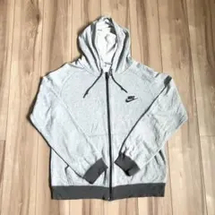 NIKE ナイキ ジップパーカー M グレー 刺繍ロゴのサムネイル