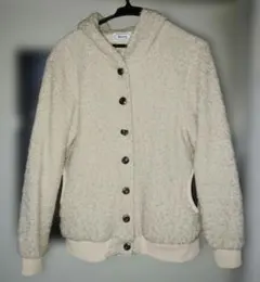 ボア風フード付きジャケット クリーム色