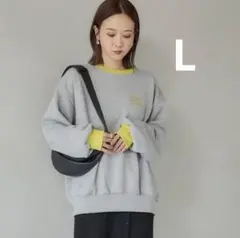 しまむら 田中里奈 mysa closet 配色ロゴ刺繍スウェット L