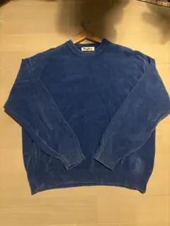 青い長袖セーター フリース風