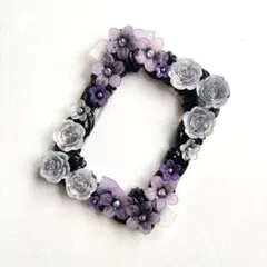【No.417】ホイップデコ　トレカケース　硬質ケース　黒　紫　薔薇　花